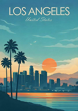 Los Angeles Skyline at Sunset