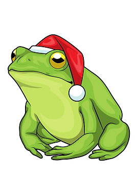 Frog Christmas Santa hat