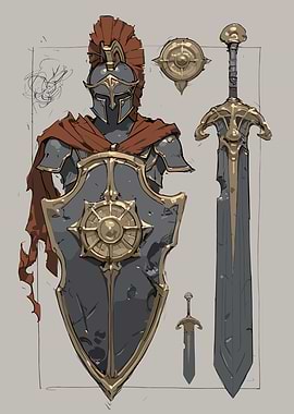 Fantasy Warrior Armor and Weapons Concept Art