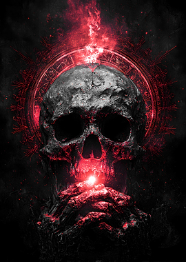 Demonic Skull with Red Energy