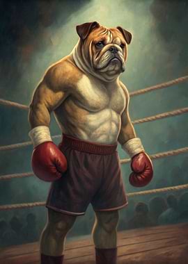 Bulldog Boxer in Ring