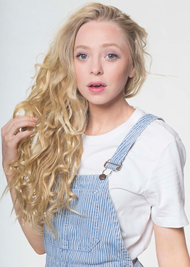 Portia Doubleday in Overalls
