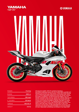 Yamaha YZF-R7 Motorcycle Poster