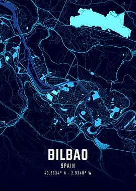Bilbao Midnight City Map