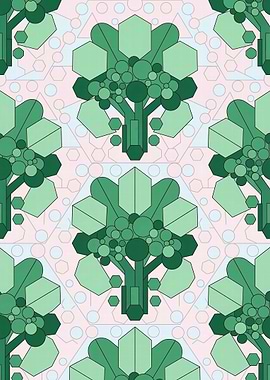 Geometric Green Trees Pattern