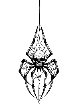 Spider Skull Web Tattoo Design