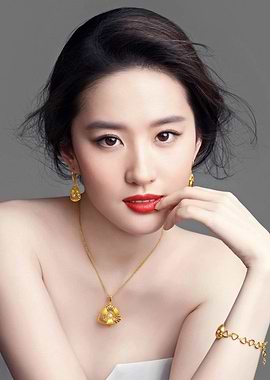 Liu Yifei with Gold Jewelry