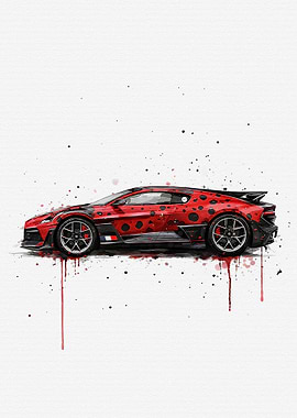 Bugatti Divo Ladybug Art
