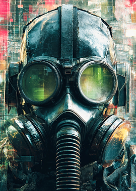 Cyberpunk Gas Mask Soldier Portrait