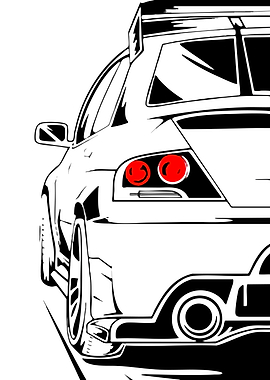 Stylized Car Rear View