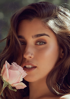 Lauren Jauregui with Pink Rose