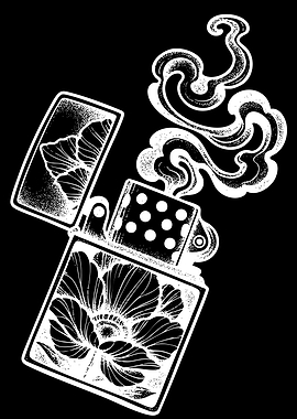 Floral Lighter with Smoke