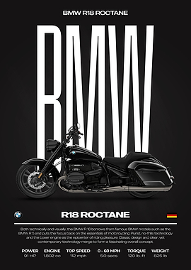 BMW R18 Roctane Motorcycle Poster