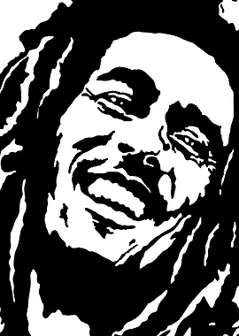 Bob Marley Stencil Portrait