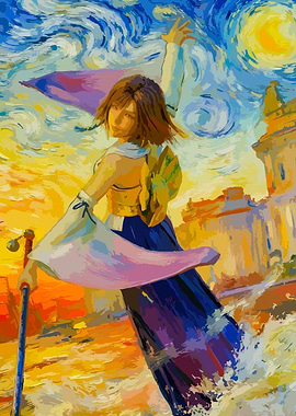 Yuna in Starry Night Style