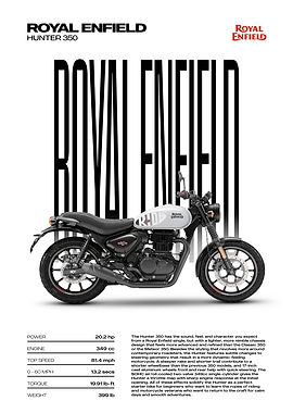 Royal Enfield Hunter 350 Motorcycle Poster