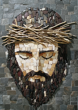 Mosaic of Jesus Christ with Crown of Thorns
