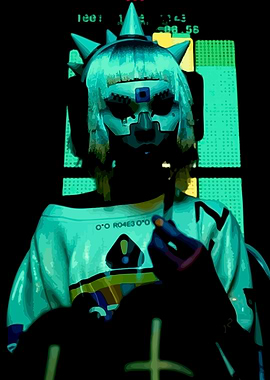 Cyberpunk Character with Futuristic Mask