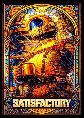 Satisfactory Stained Glass Astronaut