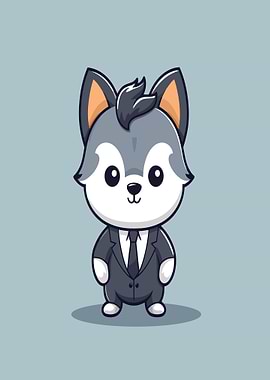 Cute Wolf in a Suit