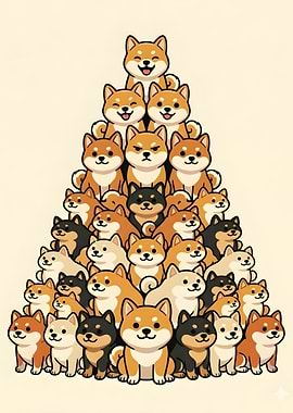 Pyramid of Shiba Inu Dogs
