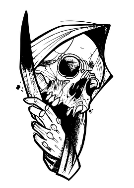 Grim Reaper Skull with Scythe