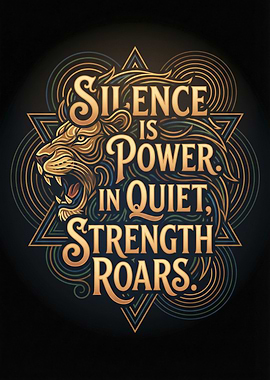 Lion Roaring with Inspirational Text