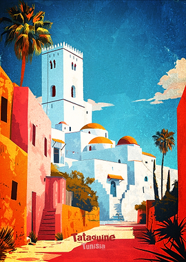 Tatouine Tunisia Travel Poster