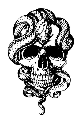Snake Wrapped Skull