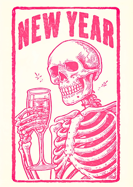 Skeleton Toasting for New Year