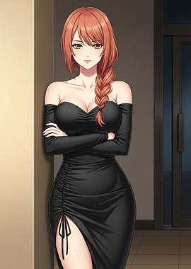 Woman in a black dress