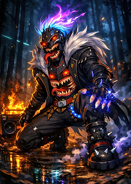 Monster Rocker in Fiery Forest