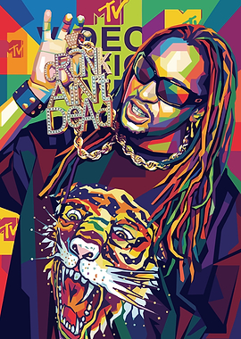 Rapper with Tiger T-shirt and Chain