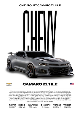 Chevrolet Camaro ZL1 LE Car Poster
