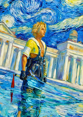 Tidus in Starry Night Style