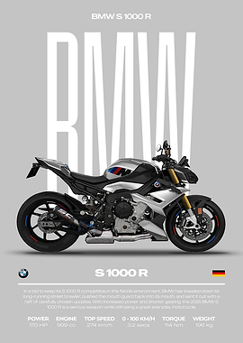 BMW S 1000 R Motorcycle Poster