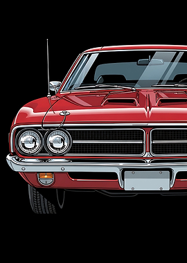 Red Vintage Classic Car Desgin