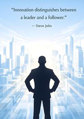 Silhouette of a leader in a city