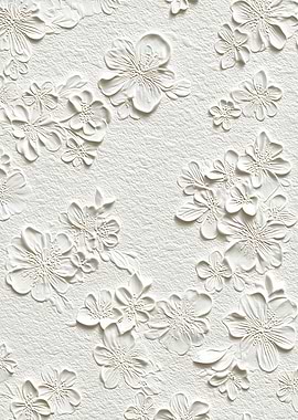 Embossed White Floral Pattern