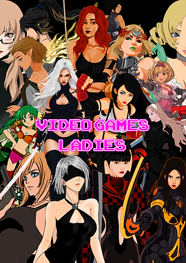 Video Games Ladies Collage