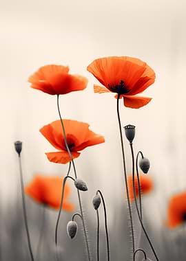Vibrant Red Poppies