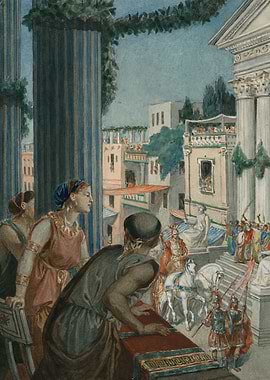 Ancient Roman Procession and Spectators