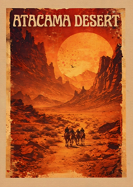 Atacama Desert Vintage Poster