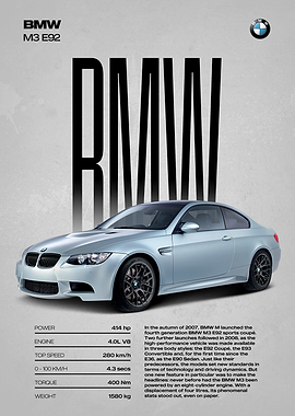 BMW M3 E92 Poster