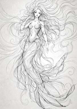 Ethereal Mermaid (Rough Sketch)