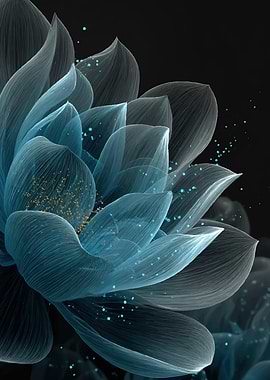 Ethereal Blue Lotus with Glittering Pollen