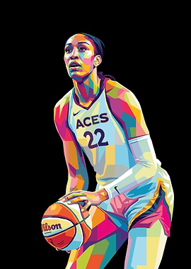 Aja Wilson Basketball Player Portrait