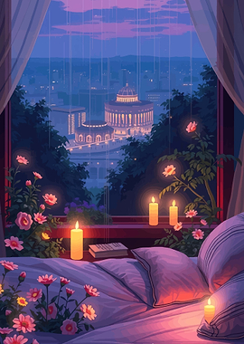 Cozy Rainy Night City View