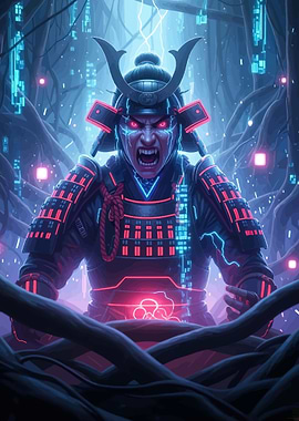 Cyberpunk Samurai Warrior