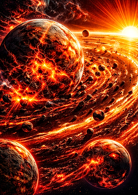 Fiery Planets in Cosmic Nebula